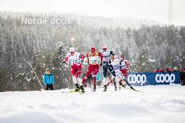 04.03.2020, Konnerud, Norway (NOR): Eirik Brandsdal (NOR), Alexander Bolshunov (RUS), Gjoeran Tefre (NOR), (l-r)  - FIS world cup cross-country, individual sprint, Konnerud (NOR). www.nordicfocus.com. © Modica/NordicFocus. Every downloaded picture is fee-liable.
