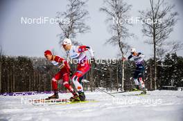 04.03.2020, Konnerud, Norway (NOR): Alexander Bolshunov (RUS), Eirik Brandsdal (NOR), (l-r)  - FIS world cup cross-country, individual sprint, Konnerud (NOR). www.nordicfocus.com. © Modica/NordicFocus. Every downloaded picture is fee-liable.