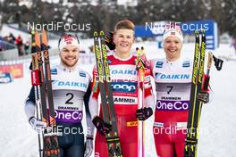 04.03.2020, Konnerud, Norway (NOR): Haavard Solaas Taugboel (NOR), Johannes Hoesflot Klaebo (NOR), Eirik Brandsdal (NOR), (l-r)  - FIS world cup cross-country, individual sprint, Konnerud (NOR). www.nordicfocus.com. © Modica/NordicFocus. Every downloaded picture is fee-liable.