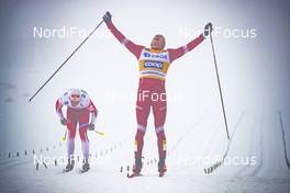 08.03.2020, Oslo, Norway (NOR): Alexander Bolshunov (RUS), Simen Hegstad Krueger (NOR), (l-r)  - FIS world cup cross-country, mass men, Oslo (NOR). www.nordicfocus.com. © Modica/NordicFocus. Every downloaded picture is fee-liable.
