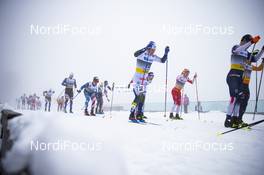 08.03.2020, Oslo, Norway (NOR): David Norris (USA), Jens Burman (SWE), Didrik Toenseth (NOR), (l-r)  - FIS world cup cross-country, mass men, Oslo (NOR). www.nordicfocus.com. © Modica/NordicFocus. Every downloaded picture is fee-liable.