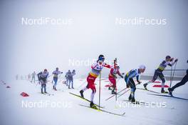 08.03.2020, Oslo, Norway (NOR): Sindre Bjoernestad Skar (NOR), Snorri Eythor Einarsson (ISL), Petr Knop (CZE), (l-r)  - FIS world cup cross-country, mass men, Oslo (NOR). www.nordicfocus.com. © Modica/NordicFocus. Every downloaded picture is fee-liable.