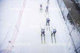 08.03.2020, Oslo, Norway (NOR): Bjoern Sandstroem (SWE), Daniel Stock (NOR), Hans Christer Holund (NOR), Markus Vuorela (FIN), (l-r)  - FIS world cup cross-country, mass men, Oslo (NOR). www.nordicfocus.com. © Modica/NordicFocus. Every downloaded picture is fee-liable.