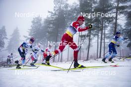 08.03.2020, Oslo, Norway (NOR): Alexey Chervotkin (RUS), Daniel Stock (NOR), Jens Burman (SWE), (l-r)  - FIS world cup cross-country, mass men, Oslo (NOR). www.nordicfocus.com. © Modica/NordicFocus. Every downloaded picture is fee-liable.
