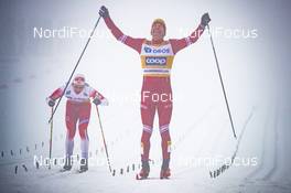 08.03.2020, Oslo, Norway (NOR): Alexander Bolshunov (RUS), Simen Hegstad Krueger (NOR), (l-r)  - FIS world cup cross-country, mass men, Oslo (NOR). www.nordicfocus.com. © Modica/NordicFocus. Every downloaded picture is fee-liable.