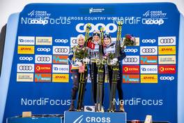07.03.2020, Oslo, Norway (NOR): Therese Johaug (NOR), Frida Karlsson (SWE), Ebba Andersson (SWE), (l-r) - FIS world cup cross-country, mass women, Oslo (NOR). www.nordicfocus.com. © Modica/NordicFocus. Every downloaded picture is fee-liable.