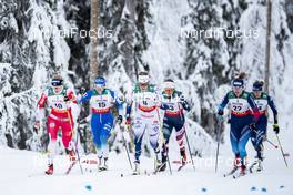 27.11.2020, Ruka, Finland (FIN): Eva Urevc (SLO), Anna Dyvik (SWE), Rosie Brennan (USA), Nadine Faehndrich (SUI), Lucia Scardoni (ITA), (l-r)  - FIS world cup cross-country, individual sprint, Ruka (FIN). www.nordicfocus.com. © Modica/NordicFocus. Every downloaded picture is fee-liable.