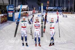 27.11.2020, Ruka, Finland (FIN): Maja Dahlqvist (SWE), Linn Svahn (SWE), Jonna Sundling (SWE), (l-r)  - FIS world cup cross-country, individual sprint, Ruka (FIN). www.nordicfocus.com. © Modica/NordicFocus. Every downloaded picture is fee-liable.