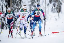 27.11.2020, Ruka, Finland (FIN): Rosie Brennan (USA), Anna Dyvik (SWE), Nadine Faehndrich (SUI), (l-r)  - FIS world cup cross-country, individual sprint, Ruka (FIN). www.nordicfocus.com. © Modica/NordicFocus. Every downloaded picture is fee-liable.
