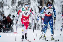 27.11.2020, Ruka, Finland (FIN): Mathilde Myhrvold (NOR), Katri Lylynpera (FIN), (l-r)  - FIS world cup cross-country, individual sprint, Ruka (FIN). www.nordicfocus.com. © Modica/NordicFocus. Every downloaded picture is fee-liable.