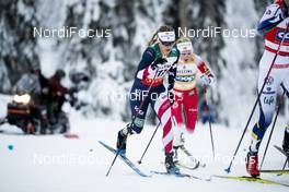 27.11.2020, Ruka, Finland (FIN): Jessie Diggins (USA), Therese Johaug (NOR), (l-r)  - FIS world cup cross-country, individual sprint, Ruka (FIN). www.nordicfocus.com. © Modica/NordicFocus. Every downloaded picture is fee-liable.