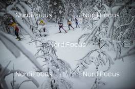 29.11.2020, Ruka, Finland (FIN): Gus Schumacher (USA), Jonas Dobler (GER), (l-r)  - FIS world cup cross-country, pursuit men, Ruka (FIN). www.nordicfocus.com. © Modica/NordicFocus. Every downloaded picture is fee-liable.