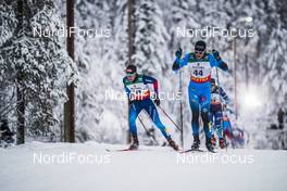 29.11.2020, Ruka, Finland (FIN): Beda Klee (SUI), Valentin Chauvin (FRA), (l-r)  - FIS world cup cross-country, pursuit men, Ruka (FIN). www.nordicfocus.com. © Modica/NordicFocus. Every downloaded picture is fee-liable.