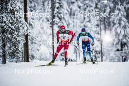 29.11.2020, Ruka, Finland (FIN): Alexey Chervotkin (RUS), Iivo Niskanen (FIN), (l-r)  - FIS world cup cross-country, pursuit men, Ruka (FIN). www.nordicfocus.com. © Modica/NordicFocus. Every downloaded picture is fee-liable.