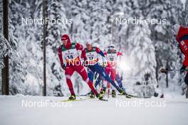 29.11.2020, Ruka, Finland (FIN): Ivan Yakimushkin (RUS), Andrew Young (GBR), Sindre Bjoernestad Skar (NOR), (l-r)  - FIS world cup cross-country, pursuit men, Ruka (FIN). www.nordicfocus.com. © Modica/NordicFocus. Every downloaded picture is fee-liable.