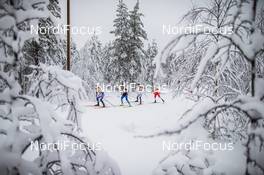 29.11.2020, Ruka, Finland (FIN): Kerttu Niskanen (FIN), Emma Ribom (SWE), Anne Kjersti Kalvaa (NOR), (l-r)  - FIS world cup cross-country, pursuit women, Ruka (FIN). www.nordicfocus.com. © Modica/NordicFocus. Every downloaded picture is fee-liable.