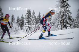 29.11.2020, Ruka, Finland (FIN): Teresa Stadlober (AUT), Jessie Diggins (USA), (l-r)  - FIS world cup cross-country, pursuit women, Ruka (FIN). www.nordicfocus.com. © Modica/NordicFocus. Every downloaded picture is fee-liable.