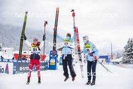 13.12.2020, Davos, Switzerland (SUI): Yulia Stupak (RUS), Rosie Brennan (USA), Hailey Swirbul (USA), (l-r)  - FIS world cup cross-country, 10km women, Davos (SUI). www.nordicfocus.com. © Modica/NordicFocus. Every downloaded picture is fee-liable.