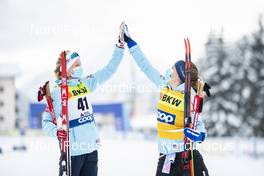 13.12.2020, Davos, Switzerland (SUI): Hailey Swirbul (USA), Rosie Brennan (USA), (l-r)  - FIS world cup cross-country, 10km women, Davos (SUI). www.nordicfocus.com. © Modica/NordicFocus. Every downloaded picture is fee-liable.