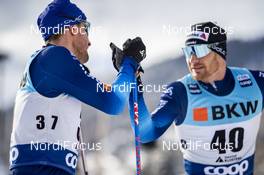 13.12.2020, Davos, Switzerland (SUI): Roman Furger (SUI), Dario Cologna (SUI), (l-r)  - FIS world cup cross-country, 15km men, Davos (SUI). www.nordicfocus.com. © Modica/NordicFocus. Every downloaded picture is fee-liable.