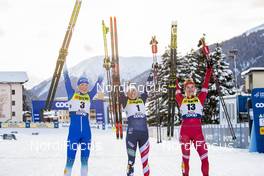 12.12.2020, Davos, Switzerland (SUI): Anamarija Lampic (SLO), Rosie Brennan (USA), Natalia Nepryaeva (RUS), (l-r)  - FIS world cup cross-country, individual sprint, Davos (SUI). www.nordicfocus.com. © Modica/NordicFocus. Every downloaded picture is fee-liable.