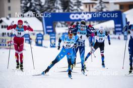 12.12.2020, Davos, Switzerland (SUI): Richard Jouve (FRA), Gleb Retivykh (RUS), Valerio Grond (SUI), (l-r)  - FIS world cup cross-country, individual sprint, Davos (SUI). www.nordicfocus.com. © Modica/NordicFocus. Every downloaded picture is fee-liable.