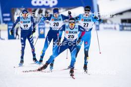 12.12.2020, Davos, Switzerland (SUI): Jovian Hediger (SUI), Erwan Kaeser (SUI), Valentin Chauvin (FRA), (l-r)  - FIS world cup cross-country, individual sprint, Davos (SUI). www.nordicfocus.com. © Modica/NordicFocus. Every downloaded picture is fee-liable.