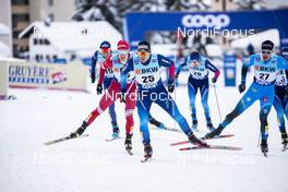 12.12.2020, Davos, Switzerland (SUI): Jovian Hediger (SUI), Valentin Chauvin (FRA), Alexander Terentev (RUS), (l-r)  - FIS world cup cross-country, individual sprint, Davos (SUI). www.nordicfocus.com. © Modica/NordicFocus. Every downloaded picture is fee-liable.