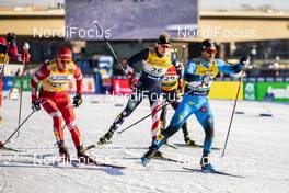 19.12.2020, Dresden, Germany (GER): Richard Jouve (FRA), Alexander Bolshunov (RUS), Logan Hanneman (USA), (l-r)  - FIS world cup cross-country, individual sprint, Dresden (GER). www.nordicfocus.com. © Modica/NordicFocus. Every downloaded picture is fee-liable.