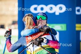 19.12.2020, Dresden, Germany (GER): Nadine Faehndrich (SUI), Laurien Van Der Graaff (SUI), (l-r)  - FIS world cup cross-country, individual sprint, Dresden (GER). www.nordicfocus.com. © Modica/NordicFocus. Every downloaded picture is fee-liable.