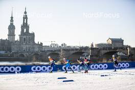 19.12.2020, Dresden, Germany (GER): Andrew Young (GBR), Arnaud Chautemps (FRA), Roman Schaad (SUI), Jovian Hediger (SUI), Michal Novak (CZE), (l-r)  - FIS world cup cross-country, individual sprint, Dresden (GER). www.nordicfocus.com. © Modica/NordicFocus. Every downloaded picture is fee-liable.
