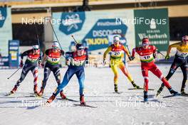 19.12.2020, Dresden, Germany (GER): Nadine Faehndrich (SUI), Julia Kern (USA), Alice Canclini (ITA), Tatiana Sorina (RUS), (l-r)  - FIS world cup cross-country, individual sprint, Dresden (GER). www.nordicfocus.com. © Modica/NordicFocus. Every downloaded picture is fee-liable.
