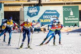 19.12.2020, Dresden, Germany (GER): Arnaud Chautemps (FRA), Andrew Young (GBR), Jovian Hediger (SUI), (l-r)  - FIS world cup cross-country, individual sprint, Dresden (GER). www.nordicfocus.com. © Modica/NordicFocus. Every downloaded picture is fee-liable.
