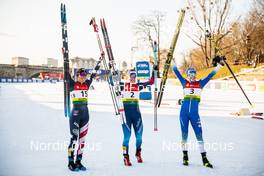 19.12.2020, Dresden, Germany (GER): Sophie Caldwell Hamilton (USA), Nadine Faehndrich (SUI), Anamarija Lampic (SLO), (l-r)  - FIS world cup cross-country, individual sprint, Dresden (GER). www.nordicfocus.com. © Modica/NordicFocus. Every downloaded picture is fee-liable.
