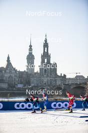19.12.2020, Dresden, Germany (GER): Laurien Van Der Graaff (SUI), Eva Urevc (SLO), Yulia Stupak (RUS), (l-r)  - FIS world cup cross-country, individual sprint, Dresden (GER). www.nordicfocus.com. © Modica/NordicFocus. Every downloaded picture is fee-liable.