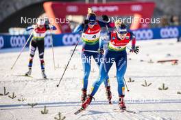 19.12.2020, Dresden, Germany (GER): Nadine Faehndrich (SUI), Laurien Van Der Graaff (SUI), (l-r)  - FIS world cup cross-country, individual sprint, Dresden (GER). www.nordicfocus.com. © Modica/NordicFocus. Every downloaded picture is fee-liable.