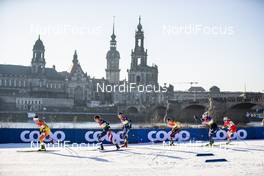 19.12.2020, Dresden, Germany (GER): Sophie Caldwell Hamilton (USA), Greta Laurent (ITA), Anne Winkler (GER), Tereza Beranova (CZE), (l-r)  - FIS world cup cross-country, individual sprint, Dresden (GER). www.nordicfocus.com. © Modica/NordicFocus. Every downloaded picture is fee-liable.