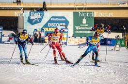 19.12.2020, Dresden, Germany (GER): Janik Riebli (SUI), Alexander Bolshunov (RUS), Richard Jouve (FRA), (l-r)  - FIS world cup cross-country, individual sprint, Dresden (GER). www.nordicfocus.com. © Modica/NordicFocus. Every downloaded picture is fee-liable.
