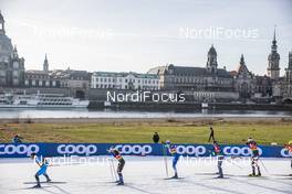 20.12.2020, Dresden, Germany (GER): Richard Jouve (FRA), Francesco De Fabiani (ITA), James Clugnet (GBR), (l-r)  - FIS world cup cross-country, team sprint, Dresden (GER). www.nordicfocus.com. © Modica/NordicFocus. Every downloaded picture is fee-liable.