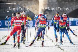 20.12.2020, Dresden, Germany (GER): Gleb Retivykh (RUS), Federico Pellegrino (ITA), Valerio Grond (SUI), (l-r)  - FIS world cup cross-country, team sprint, Dresden (GER). www.nordicfocus.com. © Modica/NordicFocus. Every downloaded picture is fee-liable.