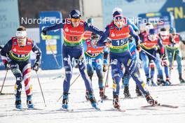20.12.2020, Dresden, Germany (GER): Francesco De Fabiani (ITA), Federico Pellegrino (ITA), (l-r)  - FIS world cup cross-country, team sprint, Dresden (GER). www.nordicfocus.com. © Modica/NordicFocus. Every downloaded picture is fee-liable.