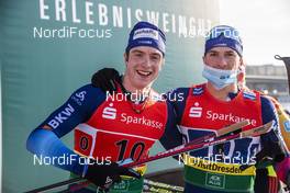 20.12.2020, Dresden, Germany (GER): Janik Riebli (SUI), Valerio Grond (SUI), (l-r)  - FIS world cup cross-country, team sprint, Dresden (GER). www.nordicfocus.com. © Modica/NordicFocus. Every downloaded picture is fee-liable.