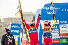 20.12.2020, Dresden, Germany (GER): Yulia Stupak (RUS), Natalia Nepryaeva (RUS), (l-r)  - FIS world cup cross-country, team sprint, Dresden (GER). www.nordicfocus.com. © Modica/NordicFocus. Every downloaded picture is fee-liable.