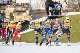 20.12.2020, Dresden, Germany (GER): Katerina Janatova (CZE), Jessie Diggins (USA), Greta Laurent (ITA), Petra Novakova (CZE), (l-r)  - FIS world cup cross-country, team sprint, Dresden (GER). www.nordicfocus.com. © Modica/NordicFocus. Every downloaded picture is fee-liable.