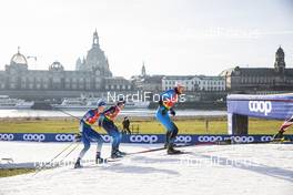 20.12.2020, Dresden, Germany (GER): Valentin Chauvin (FRA), Roman Schaad (SUI), (l-r)  - FIS world cup cross-country, team sprint, Dresden (GER). www.nordicfocus.com. © Modica/NordicFocus. Every downloaded picture is fee-liable.