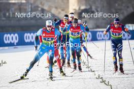 20.12.2020, Dresden, Germany (GER): Lucas Chanavat (FRA), Federico Pellegrino (ITA), Renaud Jay (FRA), (l-r)  - FIS world cup cross-country, team sprint, Dresden (GER). www.nordicfocus.com. © Modica/NordicFocus. Every downloaded picture is fee-liable.
