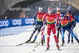 20.12.2020, Dresden, Germany (GER): Kevin Bolger (USA), Artem Maltsev (RUS), Janik Riebli (SUI), (l-r)  - FIS world cup cross-country, team sprint, Dresden (GER). www.nordicfocus.com. © Modica/NordicFocus. Every downloaded picture is fee-liable.