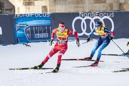 20.12.2020, Dresden, Germany (GER): Yulia Stupak (RUS), Laurien Van Der Graaff (SUI), (l-r)  - FIS world cup cross-country, team sprint, Dresden (GER). www.nordicfocus.com. © Modica/NordicFocus. Every downloaded picture is fee-liable.