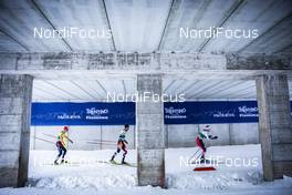 10.01.2020, Val di Fiemme, Italy (ITA): Terence Weber (GER), Lukas Klapfer (AUT), Ondrej Pazout (CZE), (l-r)  - FIS world cup nordic combined, individual gundersen HS104/10km, Val di Fiemme (ITA). www.nordicfocus.com. © Modica/NordicFocus. Every downloaded picture is fee-liable.