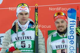 12.01.2020, Val di Fiemme, Italy (ITA): Vinzenz Geiger (GER), Fabian Riessle (GER) - FIS world cup nordic combined, team sprint HS104/2x7.5km, Val di Fiemme (ITA). www.nordicfocus.com. © Volk/NordicFocus. Every downloaded picture is fee-liable.